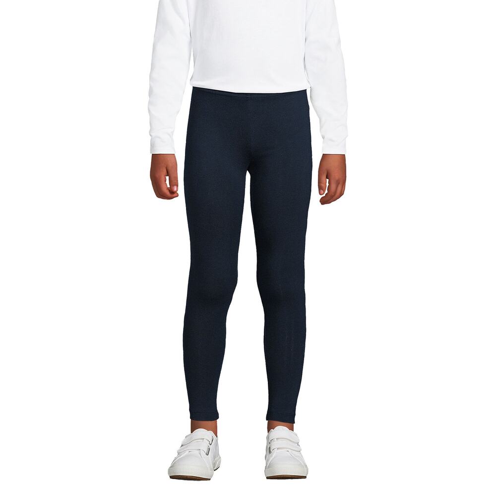 NWT Lands' End Tough Cotton Leggings School Uniform Deep Sea Navy Girls Size XLR